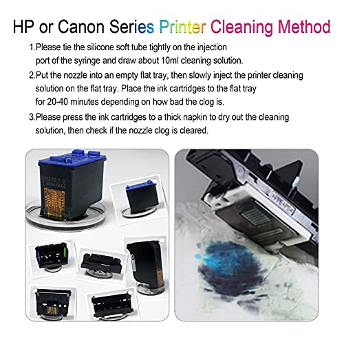 Printers Jack Printhead Cleaner For Inkjet Printers Brother Hp Canon Lexmark Officejet 8600 5520 4620 6520 6600 6700 6968 6978 8610, Mx922 922 Pro 100, Cleaning Kit Solution 100Ml / 3.4Oz #TOP6