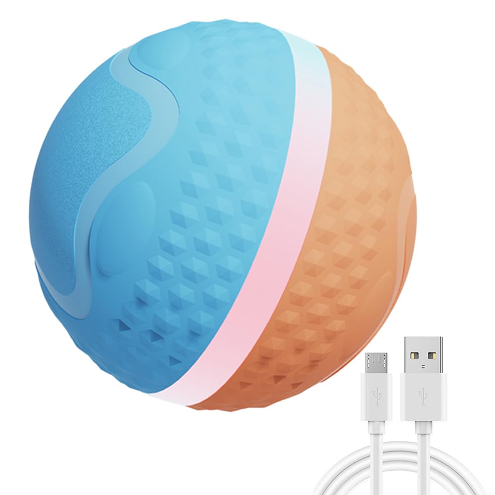 Fehploh Pelota Interactiva para Perros, Pelota eléctrica Inteligente Recargable por USB, Juguete con 2 Modos, Pelota rodante automática, Juguetes para Perros pequeños, medianos y Grandes (AZ