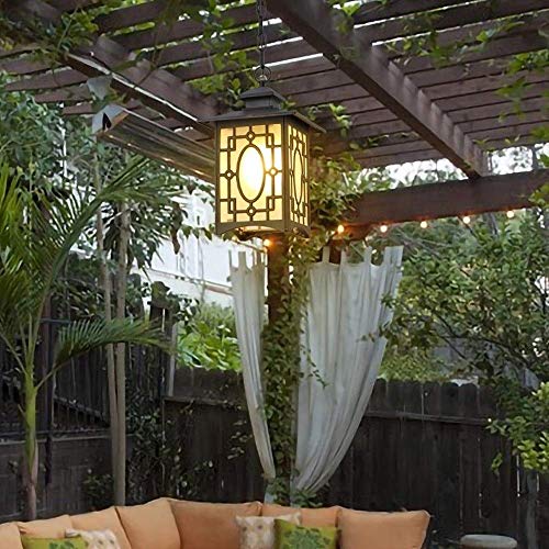 Chandelier extérieur rétro plafonnier imperméable aluminium E27 pour balcon - 4