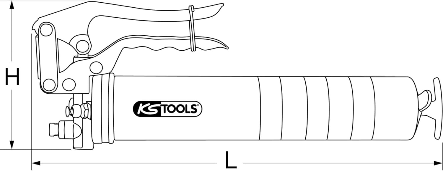 KS TOOLS Single Handed Grease Gun with Rigid Grease Tube, 350mm
