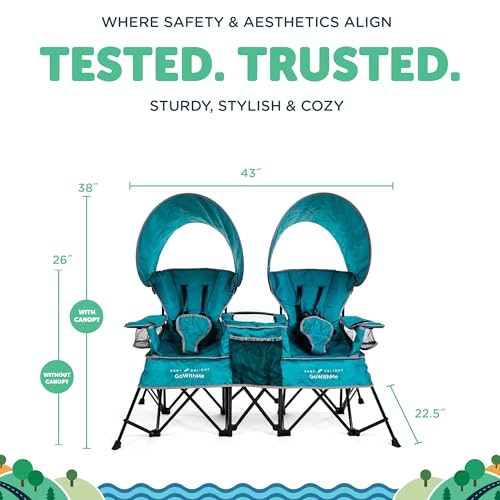 Baby Delight Go with Me Duo Deluxe Portable Chair | for Kids | Double Seat | Indoor and Outdoor | Teal - Thumbnail 4