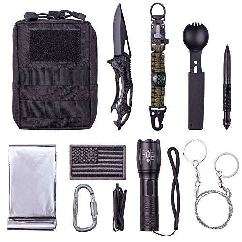 WORSPODAY Tactical Gear Gifts for Men, Birthday Gifts Ideas for Him Husband Dad Boyfriend Teen Boys Brother, Emergency Survival Kit, Survival Gear for Camping, Hiking
