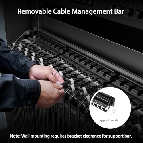 Image of Jadaol [UL Listed] 48 Port Patch Panel Rackmount or Wall Mount 19-Inch, 2U Cat 6 Network Panel Preloaded with 48 Keystone Couplers Plus 2 Spare, 10Gbps Ethernet Panel with Cable Management & Back Bar