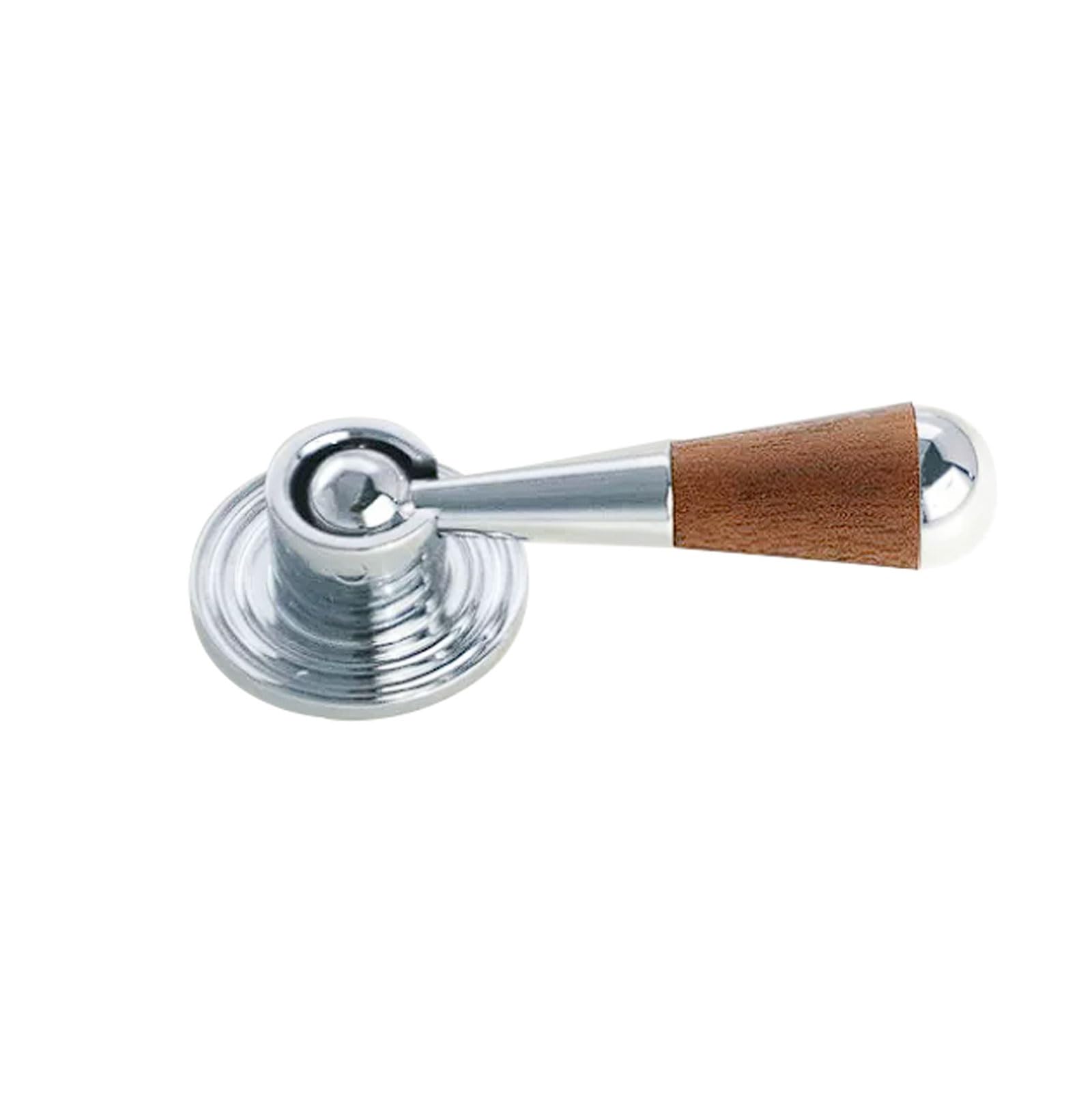 Chenhoju Silver Walnut Wood Teardrop Cabinet Pull, Vintage Solid Brass Antique Bronze Small Drawer Handle Single Hole Hanging Knob Cabinet Pulls(Silver)