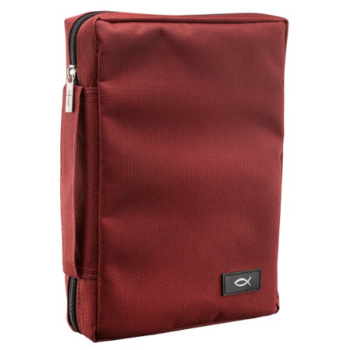 Image of Fish Fabric Medium Burgundy Bible Cover