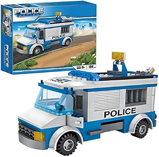 City Police Car Building Sets 194 PCS Prisoner Transporter Building Kit Police Patrol Car Building Blocks Toys Chase Vehicles Police Arrest Truck Playset Gifts for Kids Boys Girls Age 6 years and up