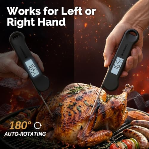 0.5 Sec Instant Read Meat Thermometer Digital for Outdoor Fryer, Black - Image 5