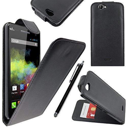 ebestStar - Coque Compatible avec Wiko Rainbow, Rainbow 4G Etui Housse PU Cuir Rabat Flip + Stylet, Noir [Appareil: 146 x 74 x 10mm, 5.0'']