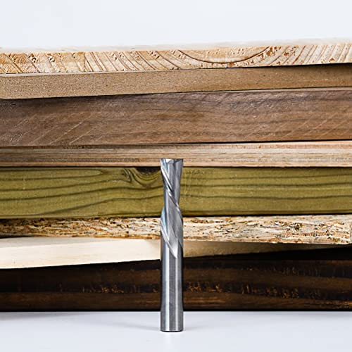 Spetool Spiral Downdcut Router Bits With 1/2 Inch Shank, 1/2 Inch Cutting Diameter Solid Carbide Cnc End Mill For Wood Carving, Plunge Cut #TOP4