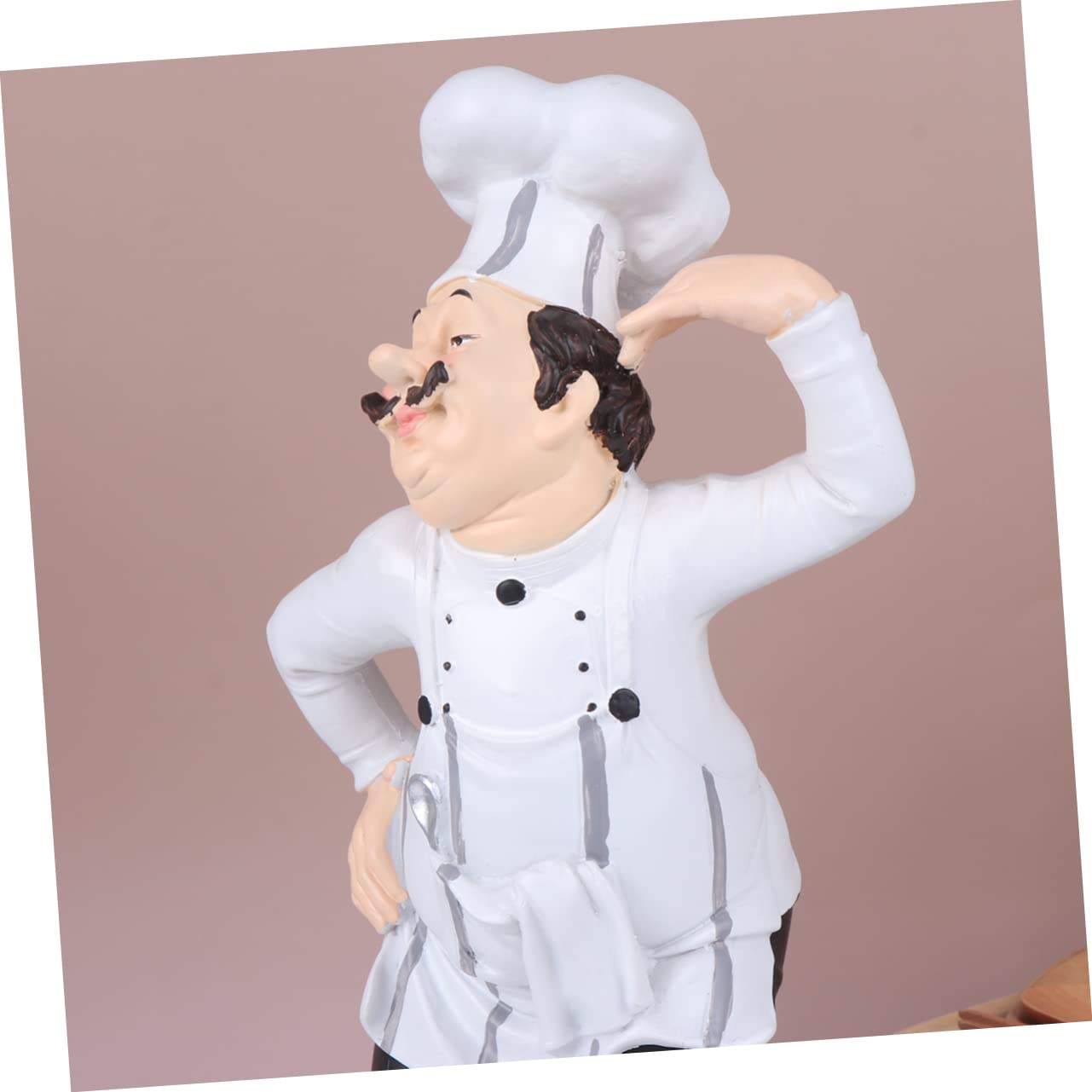 Chef Ornamento da Tavolo Raffinato in Resina Statuetta Bianco Stile Europeo Decorazione Stabile e Portatile per Casa, Pasticceria e Caffetteria