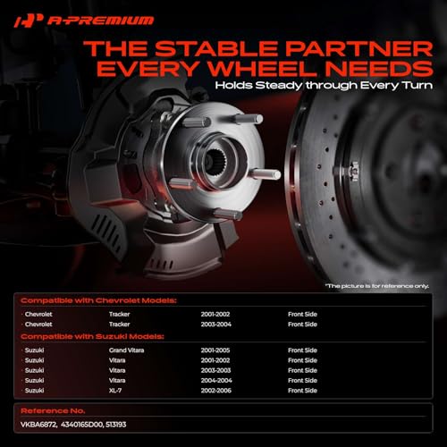 A-Premium 2 x Front Wheel Bearing and Hub Assembly with 5-Lug Compatible with Chevrolet Tracker 2001-2004, Suzuki Vitara 2001-2004, XL-7 2002-2006, Grand Vitara 2001-2005 by A-Premium - Used condition - Image 2