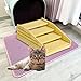 Gralara 4 Steps Cat Ramp, Cats Litters Trapper, Pet Supplies Nonslip Portable Adjustable Cats Litters Stair Catcher, Yellow
