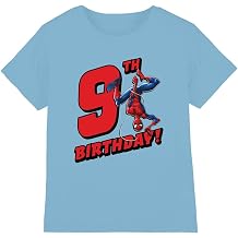 Marvel Boy's Spiderman Birthday 9 Unisex Kids T Shirt T-Shirt
