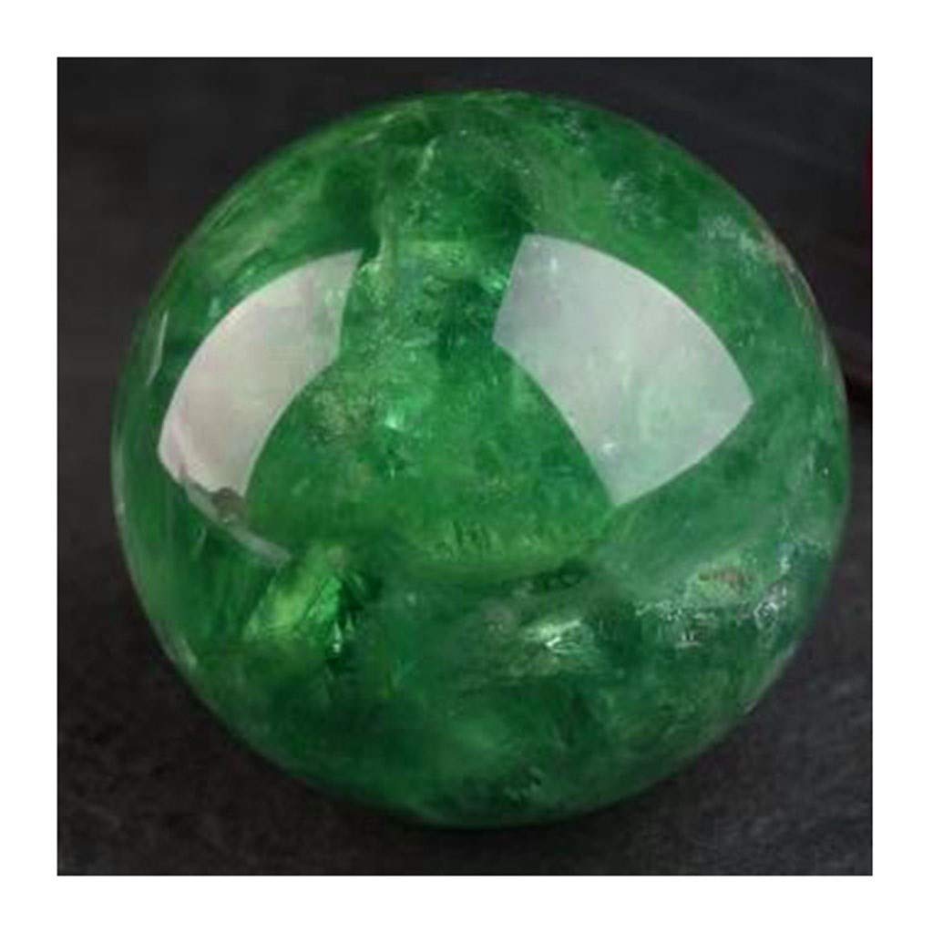 bola de cristal (en la magia occidental) Verde hielo agrietado bola de cristal Bola de cristal Base Feng Shui Oficina de bola suerte de bola Rough regalos for el hogar pulido bola de cristal(10cm)