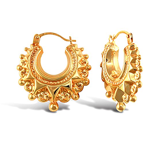 Boucles d'oreilles créoles en or jaune 9k de style classique élégant