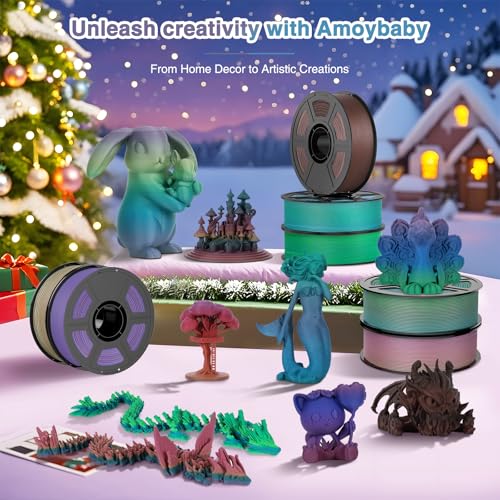 Image of Matte Rainbow PLA 3D Printer Filament, Multicolor Gradient PLA 1.75mm, High Precision & Fast Color Change 3D Printing Filament, 1kg Spool Mystic Haze, Fits for Most FDM 3D Printers
