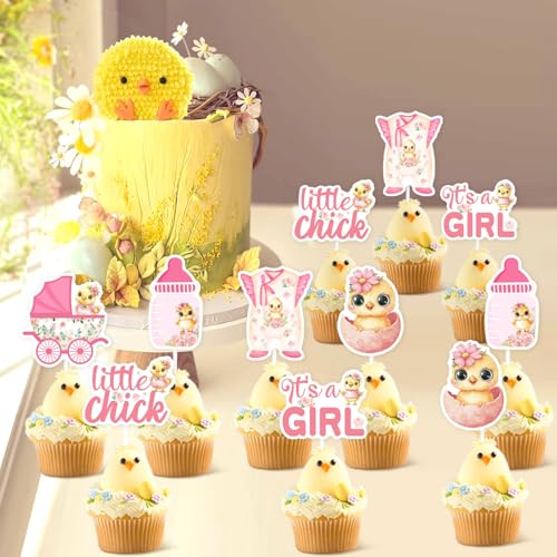 Petit poussin déco cupcake pour célébrer une naissance avec douceur