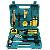 Shiratori Tool Set - General Household Hand Tool Kit with Plastic Toolbox Storage Case