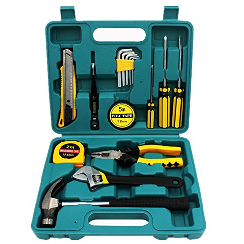 Shiratori Tool Set - General Household Hand Tool Kit with Plastic Toolbox Storage Case