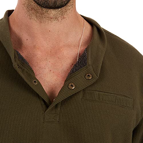 Image of Smith's Workwear Men's Sherpa Bonded Thermal Henley Pullover