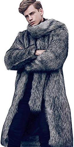 Amazon 毛皮コート ファーコート メンズ アウター ロングコート ロング丈 ふわふわ 防寒 ファー フェイクファー 格好良い かっこいい 厚手 冬服 コート ジャケット 通販