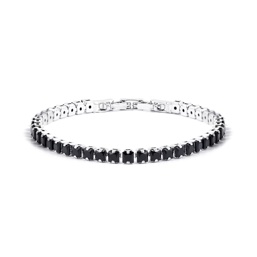 SWASHAA Otis Men's Rhodium Plated Brass Bracelet - Image 1