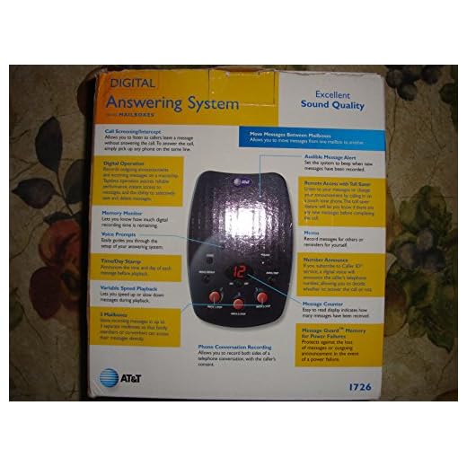 AT&T 1726 Digital Answering System with 3 Mailboxes