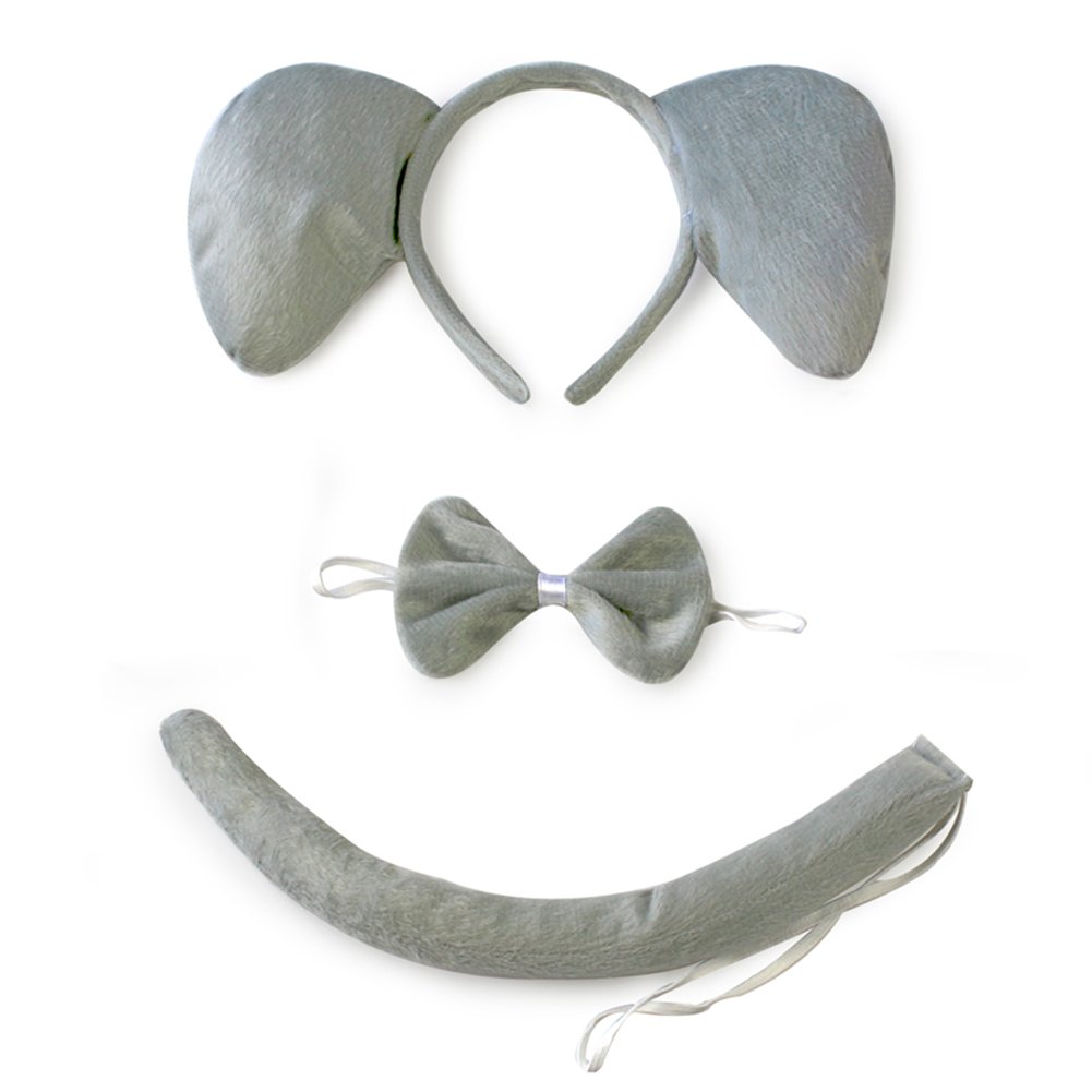 Bunny Kostuum Set Inclusief Bunny Oor Hoofdband, Kraag Vlinderdas Manchetten Lange Zwarte Handschoenen En Konijn Konijn Staart Accessoire Voor Kerstmis Pasen Cosplay