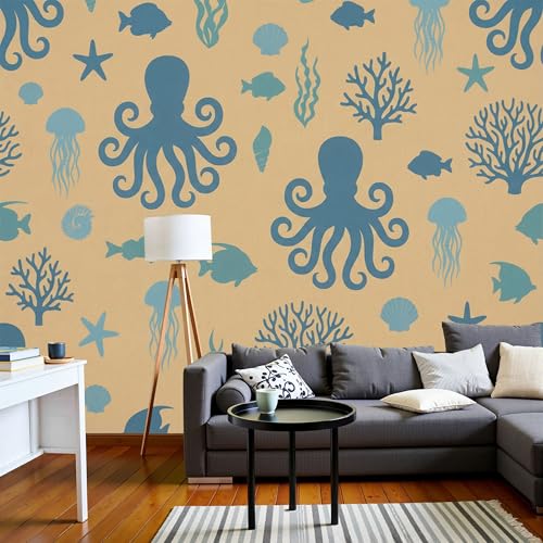 Papier peint chambre enfant animaux marins déco panoramique 400x280cm salon - 3