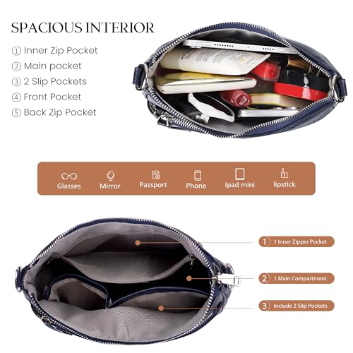 befen Genuine Leather Crossbody Bags for Women Travel Hobo Bags for Women with Adjustable Shoulder Guitar Strap3