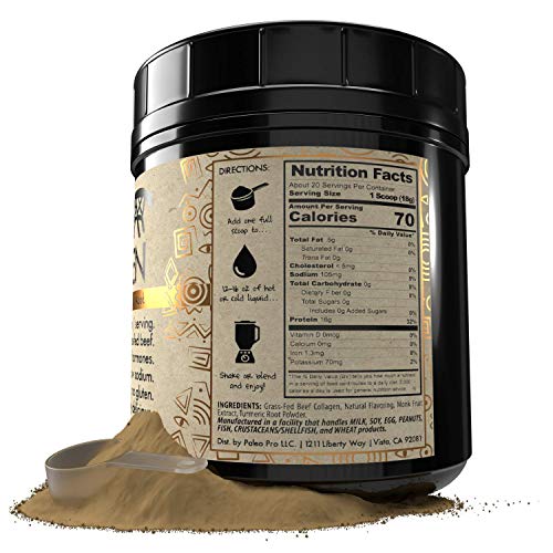 PaleoPro Bone Broth Collagen Powder + Turmeric Root, Hot or Cold