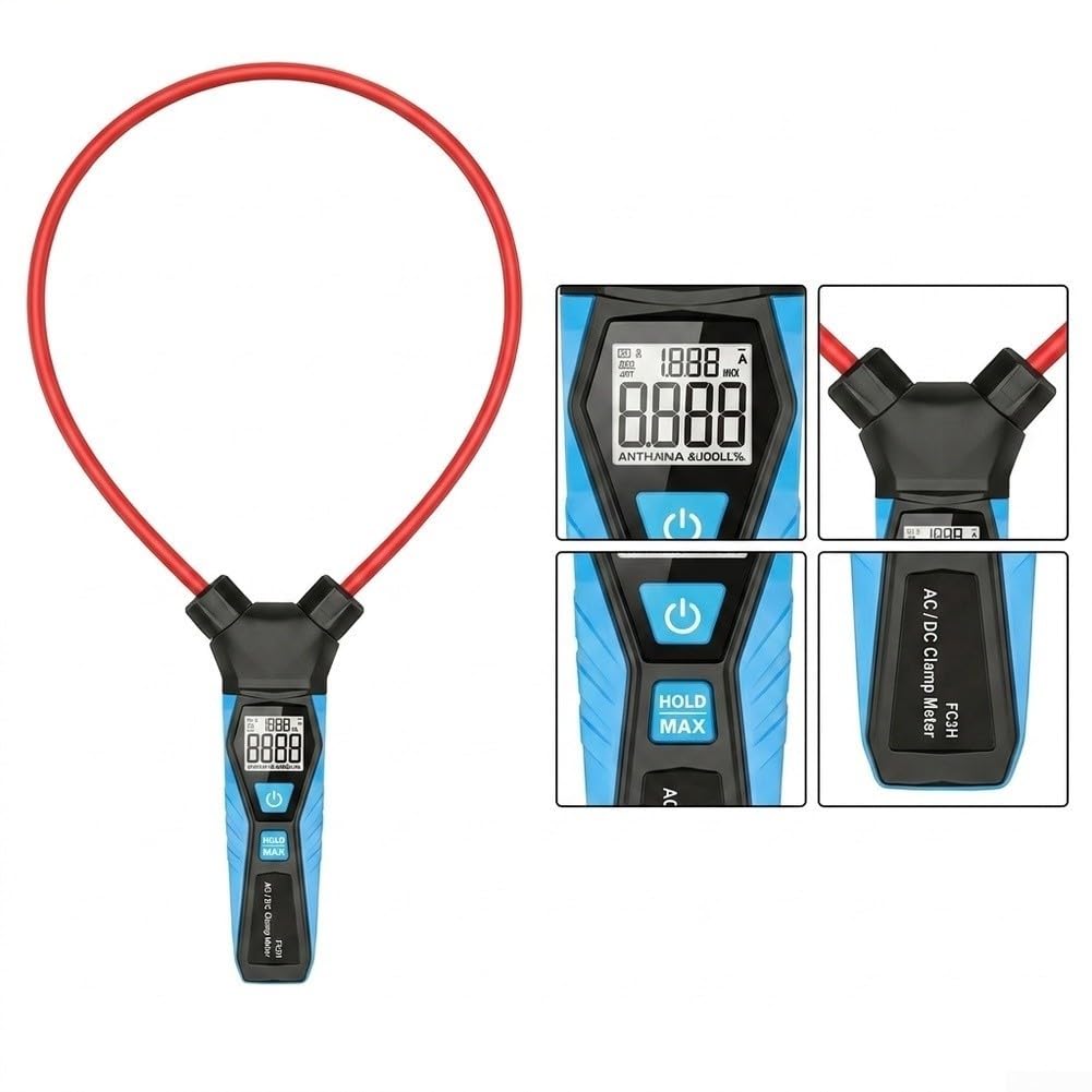 Pinza Amperimétrica Flexible 9999A AC Medidor Corriente