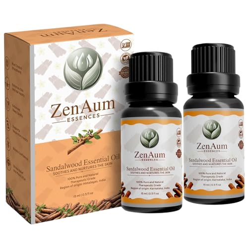 Image of 100% Pure Sandalwood Essential Oil | Deep Hydration & Relaxation | Skin Glow, Meditation & Aromatherapy | FDA Approved | GMP, IFRA, ISO Certified - 15ml - Pack of 2
