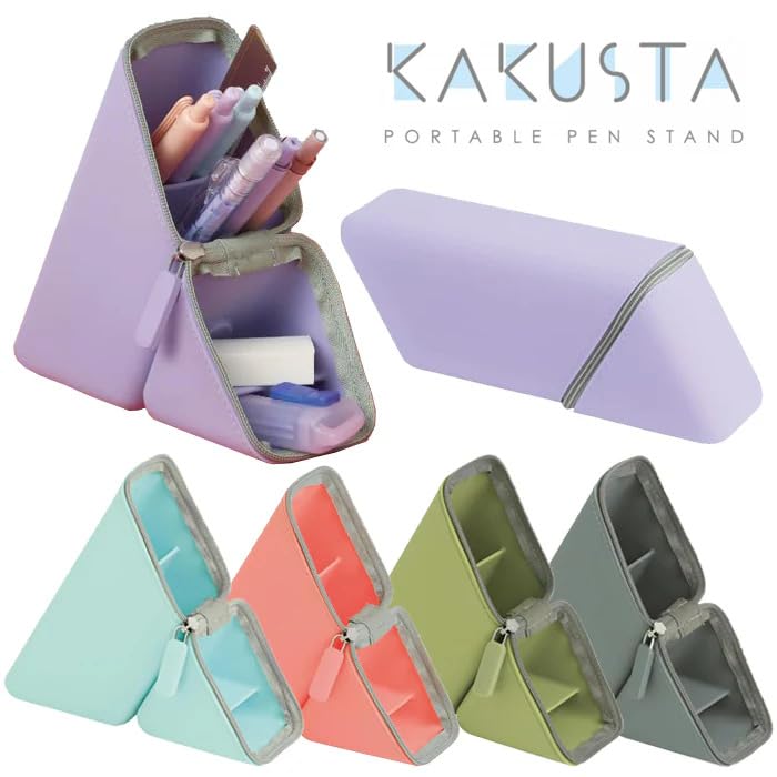 Image of Expandable Silicone Pencil Pouch Case with 60 Divider, Magnetic Desk Pen Holder & Phone Stand Drawer, Large Capacity Stationery Organizer for School, Office & Travel
