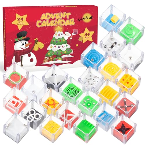 Advent Calendar 2023,24 Days of Christmas Balance Maze Challenge Kit，Christmas Countdown Calendar Gift Box, is a toy for the countdown holiday of Christmas