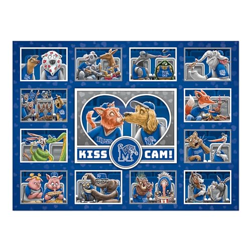 Image of YouTheFan NCAA Memphis Tigers inchKiss Cam inch 500 Puzzle | 500 Pieces, 15 inch X 20 inch Size, Original Artwork, Humorous Illustrations, Officially Licensed, Fun Fan Gift