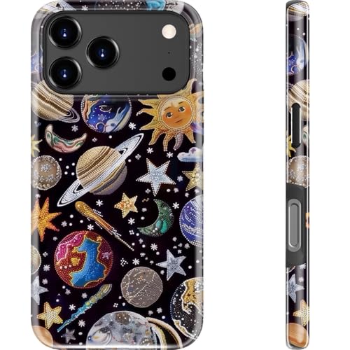 Coque iPhone 17 Pro Max à motif astronomie : protection rigide double couche