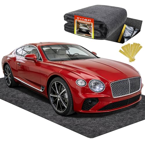 17' x 7.45' Garage Floor Mat for Under Car, Heavy-Duty Oil Spill Mat, Waterproof & Absorbent Garage...