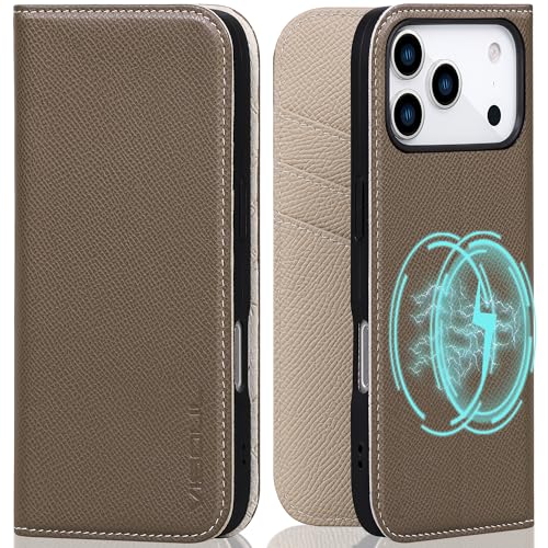Protection iPhone 17 Pro VISOUL, étui portefeuille en cuir contre le vol de données