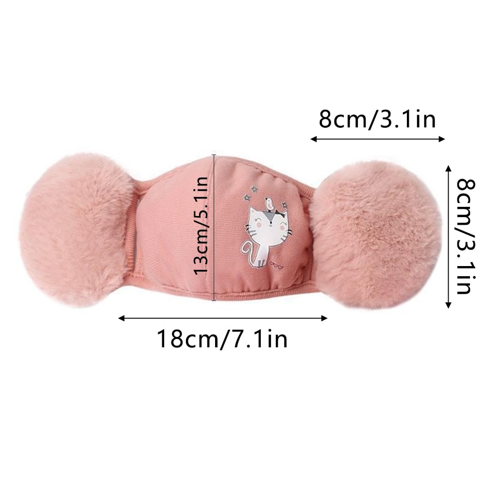 Surakey Ear Muffs For Kids - Winter Kids Ear Muffs for Boys & Girls - Children Face Cover Mask - Cozy Ear Warmers for Kids, Black