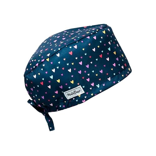 Touca Gorro Bandanda Unissex - Diversas Estampas (CORAÇOES COLORIDOS FUNDO AZUL)
