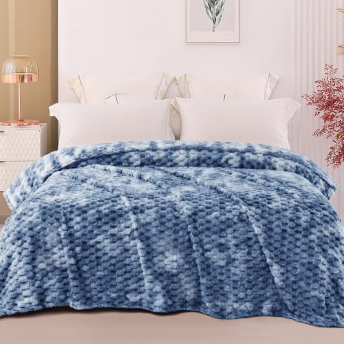 Image of Exclusivo Mezcla 3D Fleece King Size Blanket for Bed, Tie-dye Stone | Extra Soft Fuzzy Plush Lightweight Bed Blankets, Cozy Fluffy Decorative Blankets for All Seasons, 90x104 Inches