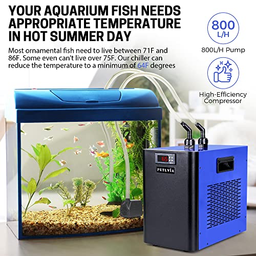 Lafati 42 Gal Aquarium Chiller, 1/10 Hp Water Chiller With Powerful Compressor Pump 5 Lift Distance Freon-Free For Hydroponics System Ornamental Fish #TOP3