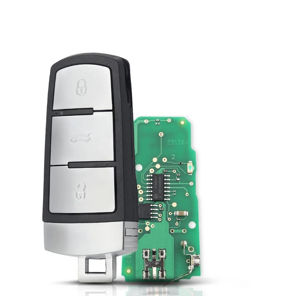 Keyless Smart Remote Auto Schlüsselanhänger 433 MHz PCF7936 ID46 Chip passend für VW Passat CC 2004-2015 3C0959752BG/BA (Farbe: Half Smart id48)