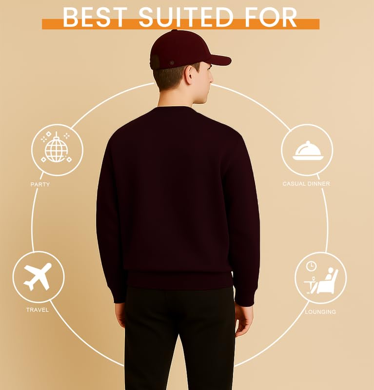 Image of Sleepynuts Men's Full Sleeve Round Neck Fleece Sweatshirt