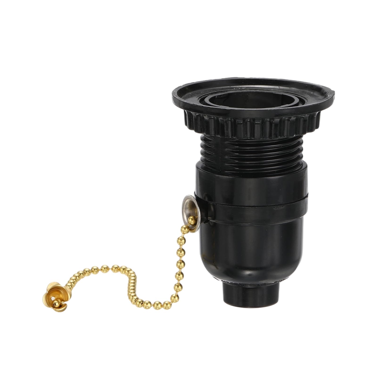 VIAPUICE Pull Chain Lamp Socket with Chain 200mm (On/Off) 1 Pack Black