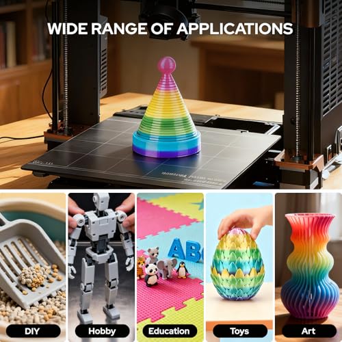Image of 2026 New PLA Filament 1.75mm, Silk PLA Filament Multicolor Candy Rainbow PLA, High Speed 3D Printer Filament Accuracy + /- 0.02mm, 1kg Spool Fits for Most FDM Printers