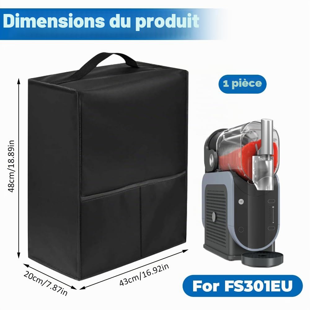 Housse pour Ninja SLUSHi Machine à Boissons Glacées, Couvercle de Machine à Slushie, Imperméable Et Anti-Poussière, pour Machine Ninja SLUSHi FS301EU et KLAMER Slush Machine(48 x 20 x 43 cm)