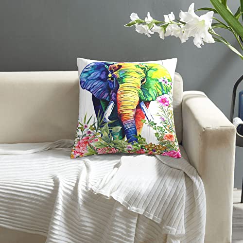Wazhijia Elephant Throw Pillow Cover Couch Pillow Case Square Outdoor Pillow Sofa Bed Lumbar Pillowcase Decorative 18 X 18 Inch #TOP1