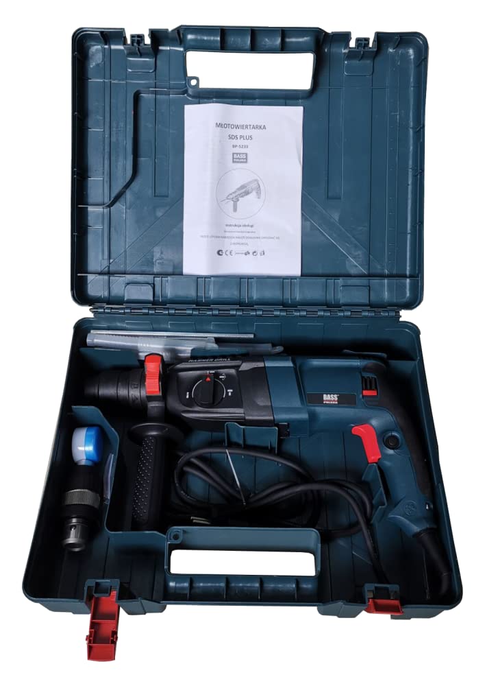 BASS młot udarowo-obrotowy z zestawem wierteł i dłuto SDS plus 2400 W